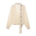Elegant beaded scarf shirt
