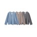 Fake two Henry collar loose T-shirts Fake two Henry collar loose T-shirts