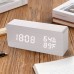 PVC Wooden Clock Multi-Function Alarm Clock LED Clock Thermometer Digital Clock Student Bedside Electronic Night Light Alarm