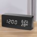 PVC Wooden Clock Multi-Function Alarm Clock LED Clock Thermometer Digital Clock Student Bedside Electronic Night Light Alarm