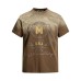 Wash and make old letter printed gradient short sleeves