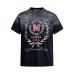 Wash and make old letter printed gradient short sleeves