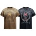 Wash and make old letter printed gradient short sleeves