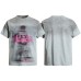 Spray painting dirty and blurry characters with letter printing on short sleeves