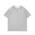 Fake two Henry collar loose short sleeves