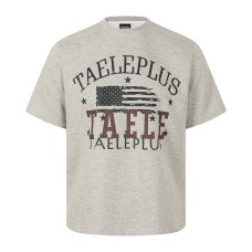 Flag letter printed short sleeved shirt
