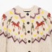 Jacquard knitted cardigan sweater jacket