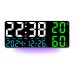 Digital Wall Clock with Temperature & Humidity Display, Multifunctional LED Alarm Clock with Remote Control, Ambient Light.
