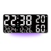 Digital Wall Clock with Temperature & Humidity Display, Multifunctional LED Alarm Clock with Remote Control, Ambient Light.