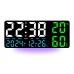 Digital Wall Clock with Temperature & Humidity Display, Multifunctional LED Alarm Clock with Remote Control, Ambient Light.