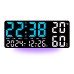 Digital Wall Clock with Temperature & Humidity Display, Multifunctional LED Alarm Clock with Remote Control, Ambient Light.