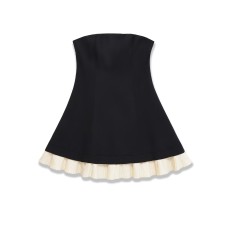 Color blocking splicing finale slim fit A-line short dress