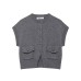 Gentle round neck lined button knit vest Gentle round neck lined button knit vest