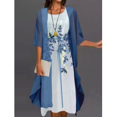 Elegant Lace Chiffon Dress Set 