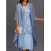 Elegant Lace Chiffon Dress Set 