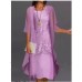 Elegant Lace Chiffon Dress Set 