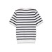 Color blocking round neck short sleeved knitted spring