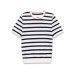 Color blocking round neck short sleeved knitted spring