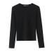 Round neck slim fit long sleeved inner T-shirt top