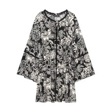 Retro flared sleeved shirt style long sleeved jumpsuit Retro flared sleeved shirt style long sleeved jumpsuit