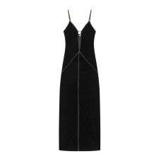 Sexy velvet shoulder strap dress