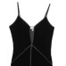 Sexy velvet shoulder strap dress