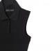 Sleeveless solid color lapel knitted patchwork A-line vest dress