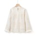 Simple and gentle style lace long sleeved round neck base