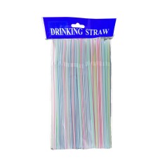 Flexible Colorful Plastic Straws 100-Pack, Bendable Extra Long