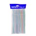 Flexible Colorful Plastic Straws 100-Pack, Bendable Extra Long