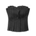 Pure desire wind pleated strapless short camisole top
