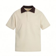 Color blocking lapel loose lapel short sleeved shirt