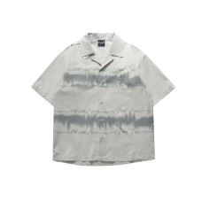 Tie dye Cuban collar loose short sleeved shirt