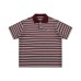 Button striped lapel short sleeved men