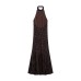 Bead embellished halter neck dress