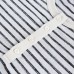 Striped half button round neck short sleeved t-shirt