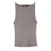 Wash effect ribbed hanging neck collar top