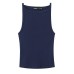 Wash effect ribbed hanging neck collar top