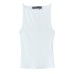 Wash effect ribbed hanging neck collar top