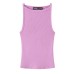 Wash effect ribbed hanging neck collar top
