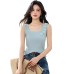 Floral Knit Crop Top for Women, Summer Fashion, Elegant Fitted Slimming Short Style Suitable for Petite Figures, Wearable Off-Shoulder Tank Top