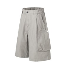 Herringbone patterned workwear with large pockets and shorts