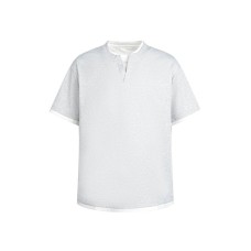 Fake two V-neck spliced round neck short sleeves Fake two V-neck spliced round neck short sleeves