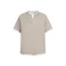 Fake two V-neck spliced round neck short sleeves