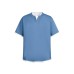 Fake two V-neck spliced round neck short sleeves