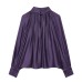 Solid color women's pleated top