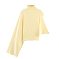 Casual solid color hanging asymmetrical top