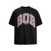 Thousand Bird Plaque Embroidered Letter Short Sleeve