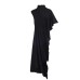 Slanted sleeveless asymmetrical pleated top