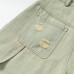 Vintage vertical striped ripped denim cropped pants